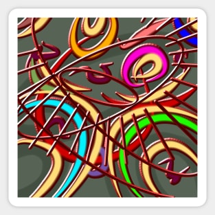 Chaotic colorful pattern Sticker